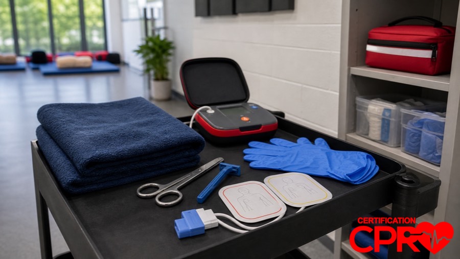 AED training supplies for special situations in CPR classes in Austin.